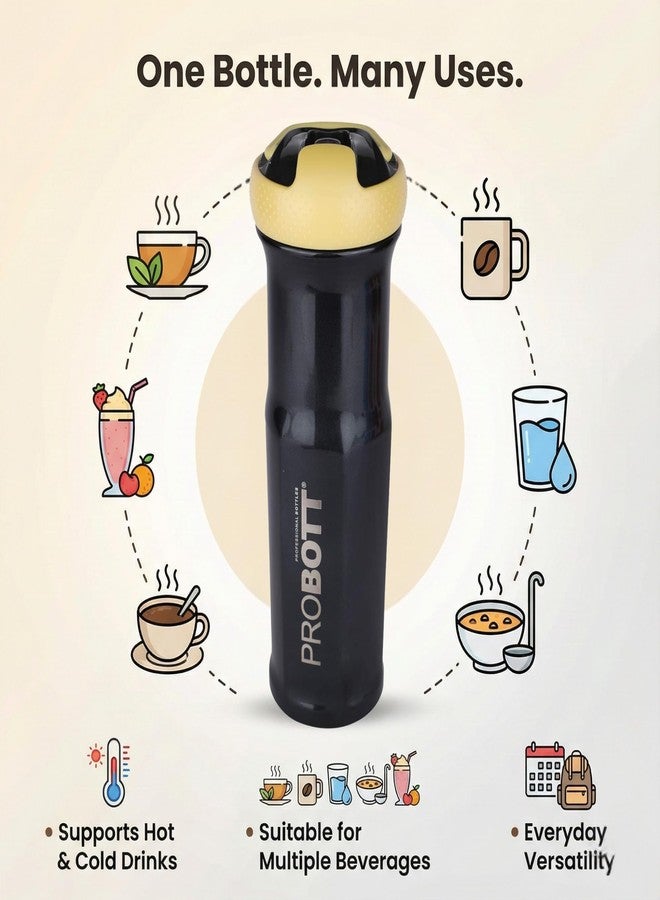 PROBOTT Status Stainless Steel Water Bottle, Vacuum Insulated Flask Bottles, 700 ml, Beige | Hot and Cold | Easy to Carry | Leak Proof | Proteins | Sports | Office | Gym | Travel - Image 5